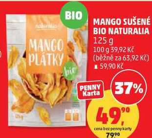 MANGO SUŠENÉ BIO NATURALIA, 125 g  