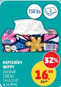 KAPESNÍKY WIPPY, 2vrstvé 150 ks