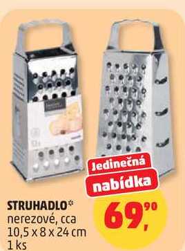 STRUHADLO nerezové, cca 10,5 x 8 x 24 cm, 1 ks