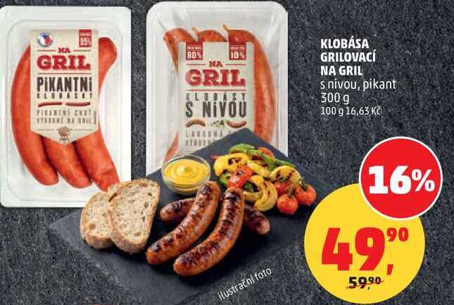 KLOBÁSA GRILOVACÍ NA GRIL s nivou, 300 g