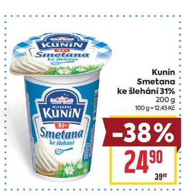 Kunín Smetana ke šlehání 31% 200 g