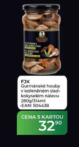 FJK Gurmánské houby v kořeněném sladkokyselém nálevu 280g/314ml  
