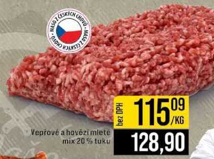 Vepřové a hovězí mlete mix 20% tuku 1kg