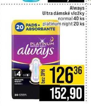 Always Ultra dámské vložky normal 40 ks platinum night 20 ks