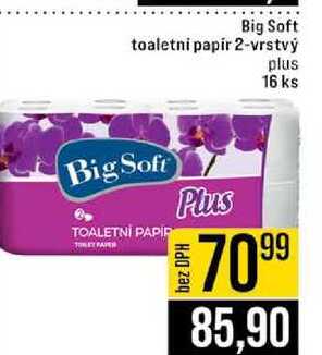 Big Soft toaletni papir 2-vrstvý plus 16 ks