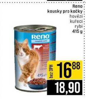Reno kousky pro kočky hovězí kuřecí rybi 415 g 