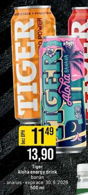 Tiger Aloha energy drink banán ananas-expirace 500 ml 