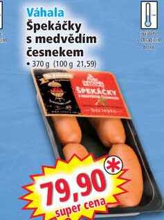 Váhala Špekáčky s medvědím česnekem, 370 g