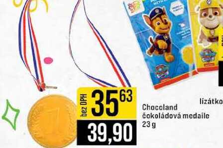 Chocoland čokoládová medaile 23g 