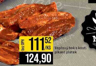 Vepřový bok s kosti pikant plátek 1kg