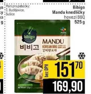 Bibigo Mandu knedlíčky hovezi BBQ 525 g