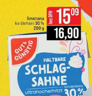 Smetana ke šlehání 30% 200 g 