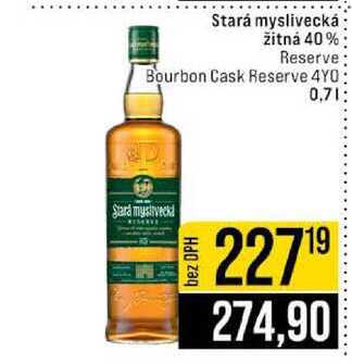 Stará myslivecká žitná 40% Reserve Bourbon Cask Reserve 4Y0 0,7l
