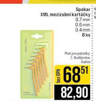 Spokar XML mezizubní kartáčky 0,7 mm 0.6 mm 0.4 mm 6 ks
