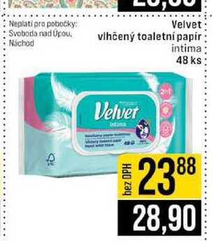 Velvet vlhčený toaletni papir intima 48 ks