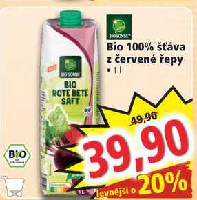 Bio 100% šťáva z červené řepy, 1 l