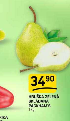 HRUŠKA ZELENÁ SKLÁDANÁ PACKHAM'S 1 kg 