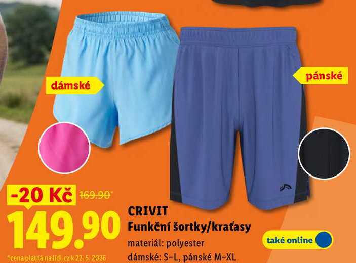 CRIVIT Funkční šortky/kraťasy