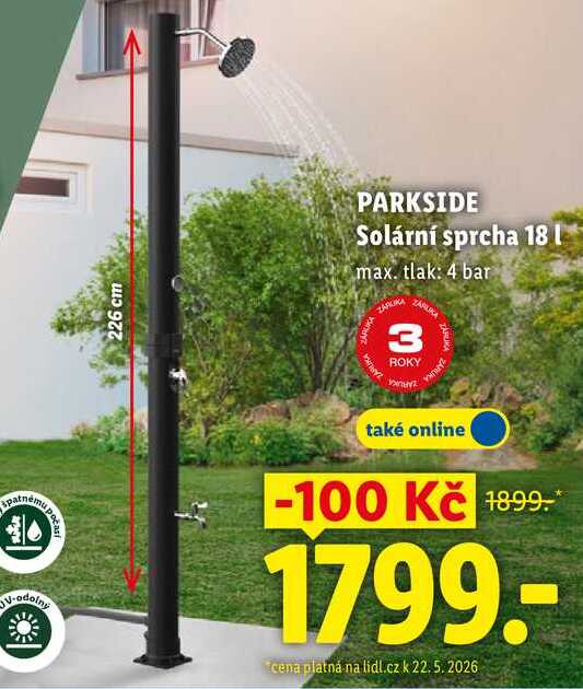 PARKSIDE Solární sprcha 18 l