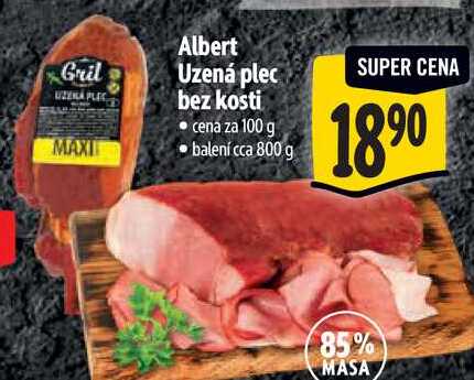 Albert Uzená plec bez kosti, cena za 100 g
