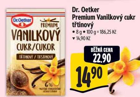Dr. Oetker Premium Vanilkový cukr třtinový, 8g