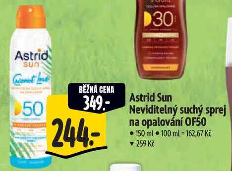 Astrid Sun Neviditelný suchý sprej na opalování OF50, 150 ml