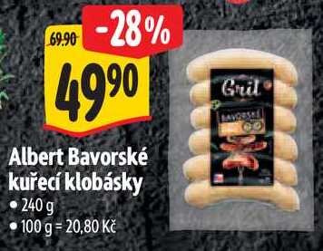 Albert Bavorské kuřecí klobásky, 240 g