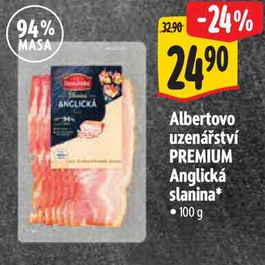 Albertovo uzenářství PREMIUM Anglická slanina, 100 g