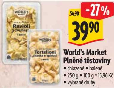 World's Market Plněné těstoviny, balené 250 g 