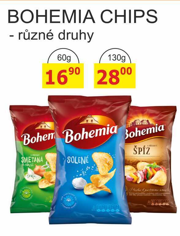 BOHEMIA CHIPS - různé druhy 60g
