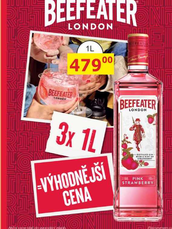 BEEFEATER LONDON PINK STRAWBERRY 1l
