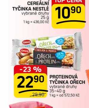 PROTEINOVÁ TYČINKA OŘECH vybrané druhy 35-40 g 