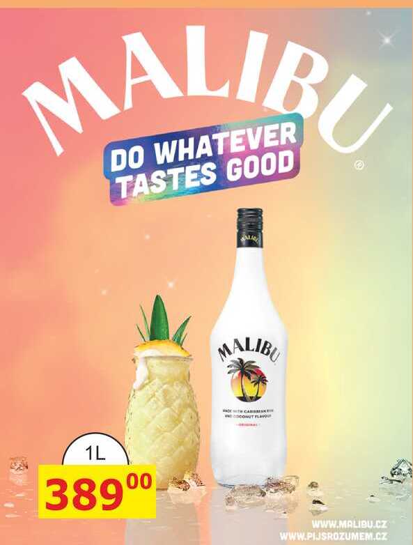 Malibu Original likér na bázi rumu s kokosovou příchutí 1l