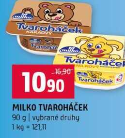 MILKO TVAROHÁČEK 90 g vybrané druhy