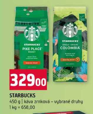 STARBUCKS 450 g káva zrnková vybrané druhy