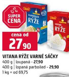 VITANA RÝŽE VARNÉ SÁČKY 400 g loupaná 400 g lopaná parboiled