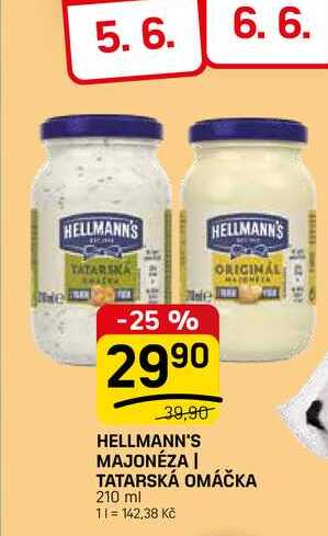 HELLMANN'S MAJONÉZA | TATARSKÁ OMÁČKA 210 ml 