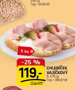 CHLEBÍČEK VAJÍČKOVÝ 5x75 g