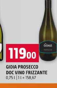 GIOIA PROSECCO DOC VINO FRIZZANTE 0,75l