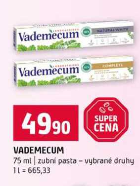 VADEMECUM 75 ml zubní pasta vybrané druhy 
