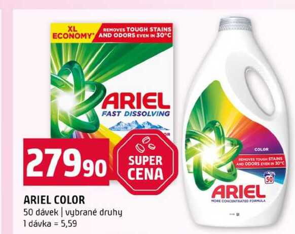 ARIEL COLOR 50 dávek vybrané druhy 