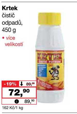 Krtek čistič odpadů, 450 g