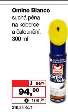 Omino Bianco suchá pěna na koberce a čalounění, 300 ml 