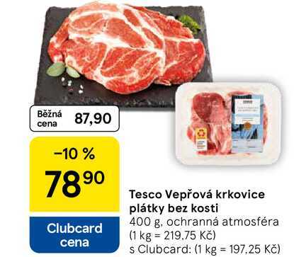 Vepřová krkovice plátky bez kosti, 400 g