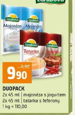 DUOPACK 2x 45 ml majonéza s jogurtem 2x 45 ml tatarka s feferony
