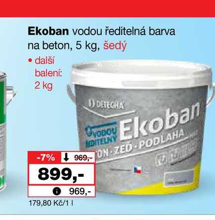 Ekoban vodou ředitelná barva na beton, 5 kg, šedý