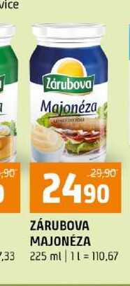ZÁRUBOVA MAJONÉZA 225 ml 