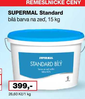 SUPERMAL Standard bílá barva na zeď, 15 kg