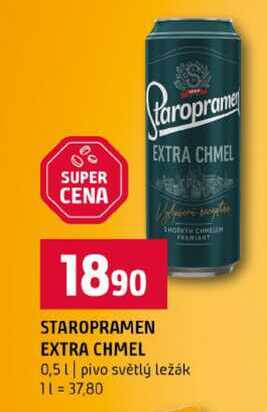 STAROPRAMEN EXTRA CHMEL 0,5l pivo světlý ležák