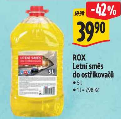 ROX Letní směs do ostřikovačů, 5 l